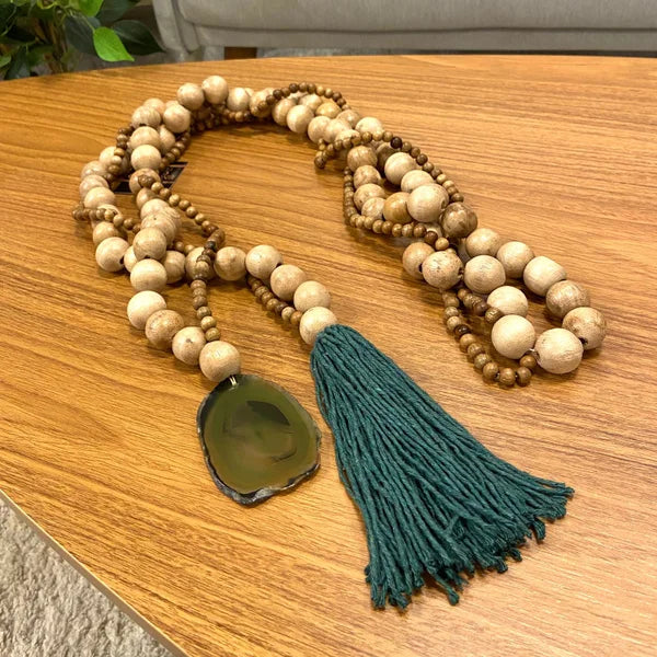 Colar Decorativo Com Pedra Natural Verde