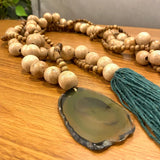 Colar Decorativo Com Pedra Natural Verde